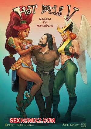 Порно комикс Горячие дуэли Ви. Урбоса против Орлицы. Hot Duels V. Urbosa VS Hawkgirl. Bonete.