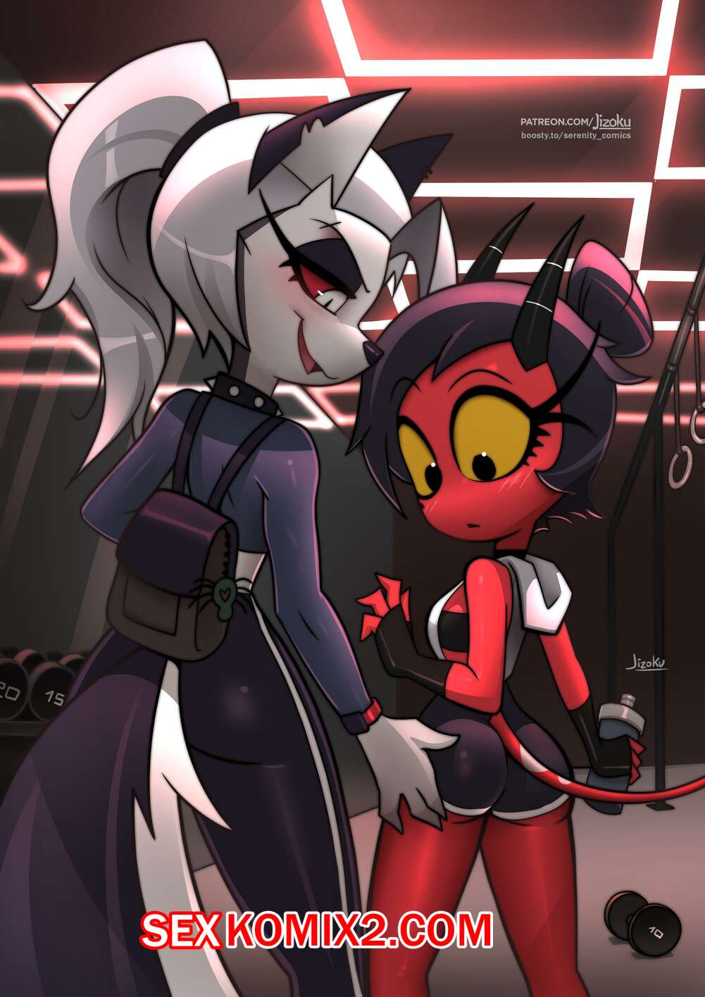 Порно комикс Helluva Boss. Фитнес. Jizoku