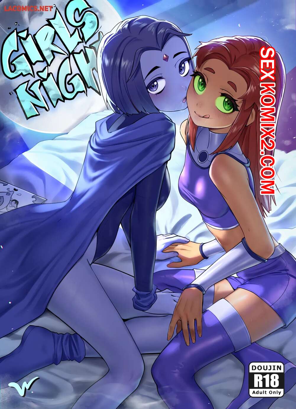 Порно комикс Teen Titans. Девичник. Рейвен х Старфаер. Girls Night. Raven x Starfire. Waligner