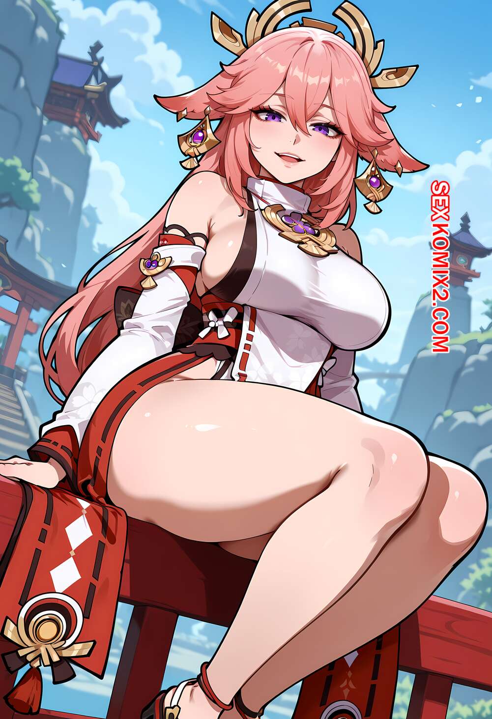 Порно комикс Yae Miko. Floxin